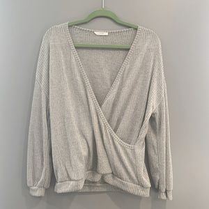 Deep Cut Grey Sweater